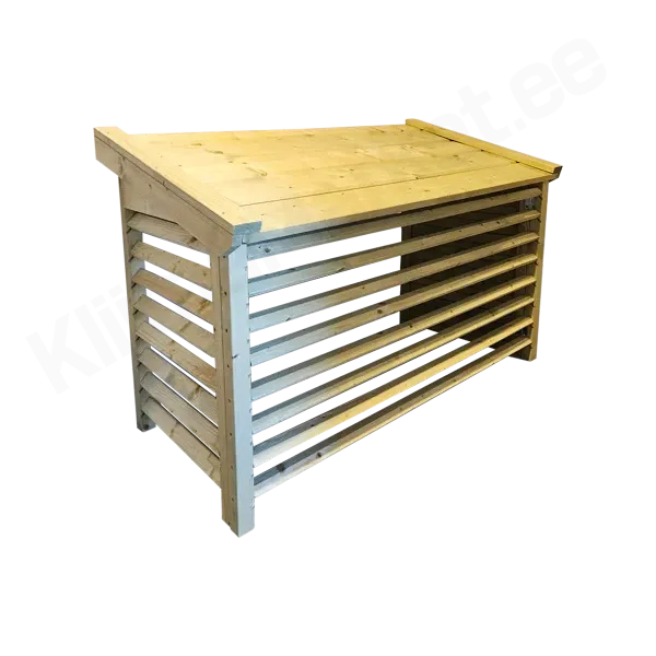 Puidust kaitsekate õhksoojuspumbale